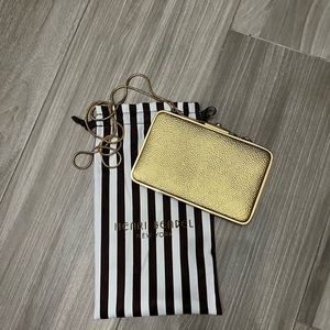 Henri Bendel New York gold clutch
